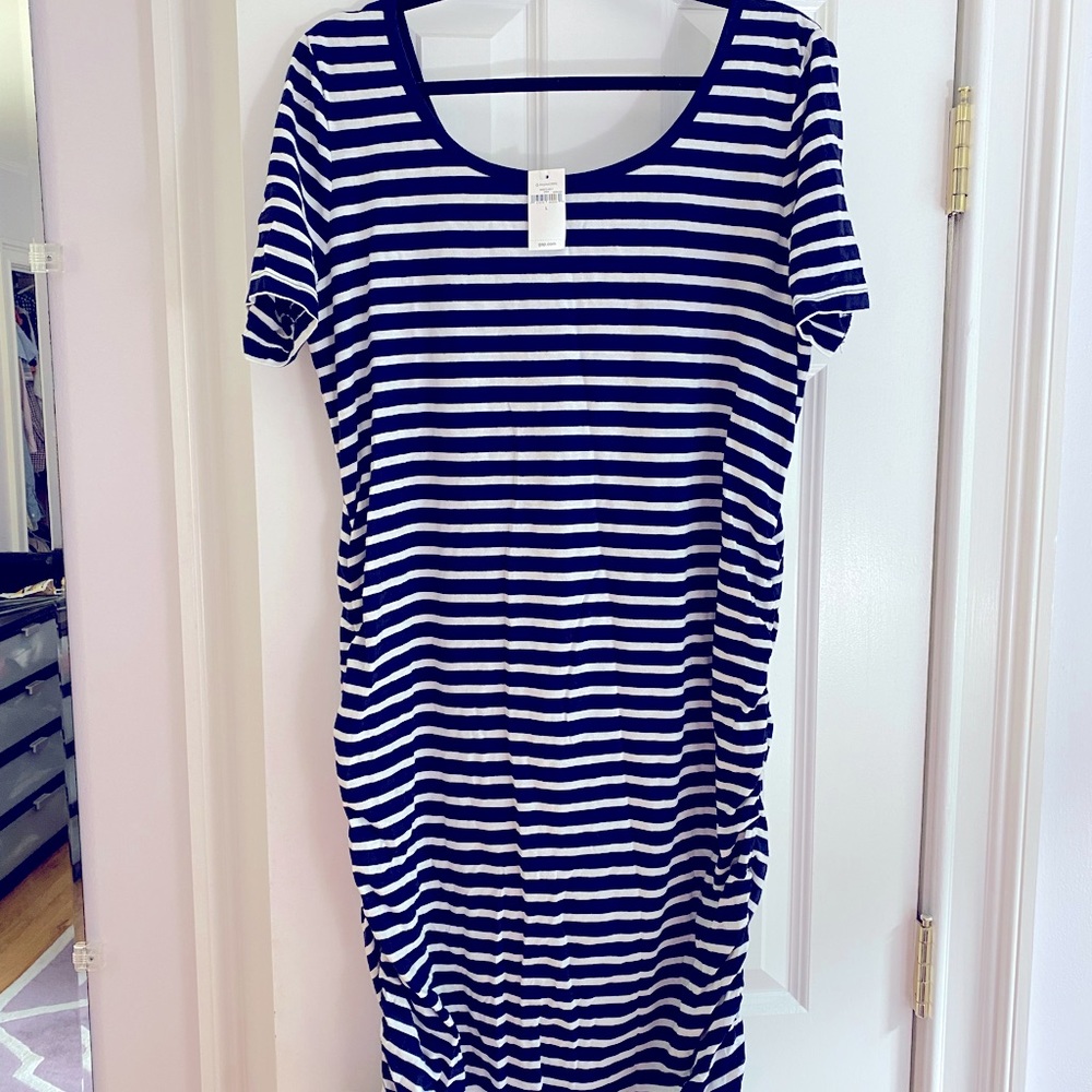 Gap Maternity Navy blue and White striped dress